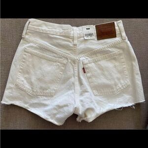 White Levi 501 shorts